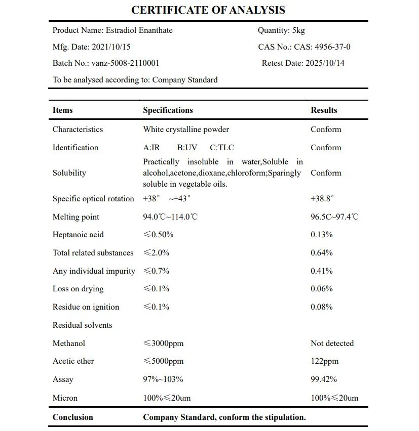 Wholesale Estradiol Valerate /Dienogest Powder Female Hormone Raw Meterials