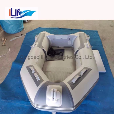 Ilife Il-L230 PVC/Hypalon bote de goma de pesca de rescate inflable con aluminio/punto de caída aire/piso de madera contrachapada con Motor fuera de borda