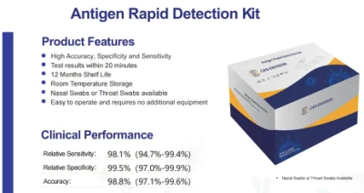 Kit de prueba rápida de enfermedades infecciosas con método de oro coloidal Kit de prueba de cisne para 25 personas